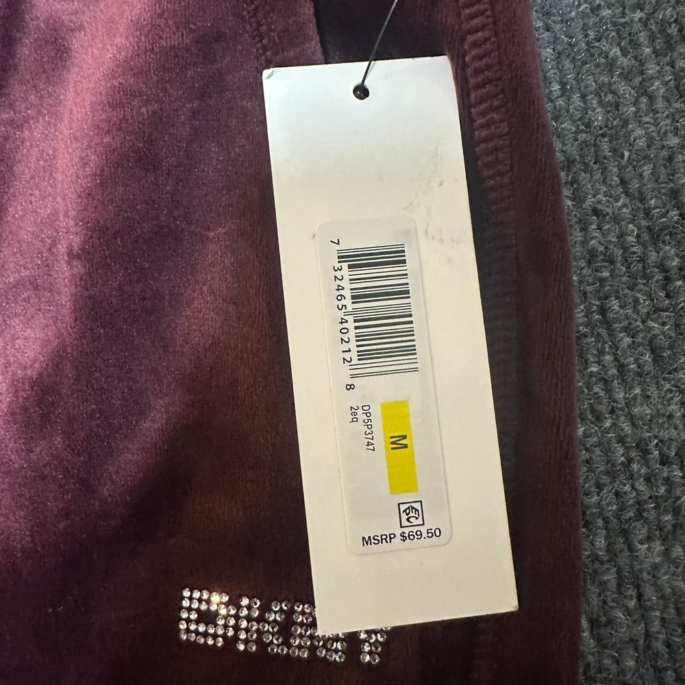DKNY Sport Womens Velour Hoodie and Jogger Pants Set Maroon Medium DP5J9233 - Picture 9 of 10